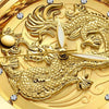 FNGEEN S666 Waterproof Luminous Watch Quartz Ultra-Thin Dragon Or Phoenix Pattern Couple Watch(Full Gold Black Surface)