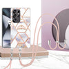For Samsung Galaxy S25 Ultra 5G Electroplating Splicing Marble Flower IMD TPU Phone Case with Lanyard(Crown)