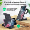 B20A 15W Qi Wireless Charger 3-in-1 Vertical Stand Phone Holder for Samsung Watch / Galaxy Buds(Black)