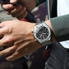 BINBOND B0161 Multifunctional Luminous Waterproof Business Quartz Watch, Color: Black Steel-Black