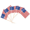 100pcs/pack 65mm National Flag Toothpick  Cupcake Toppers Cocktail Sticks, Style: American