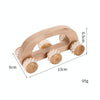 Wooden Manual Convenient Arch Bridge Muscle Health Care 6-Wheel Massager(13x6.5x6cm)