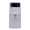 For Samsung Galaxy Z Flip4 5G Sparkling Diamond Rhombus PC Phone Case with Ring(Silver)