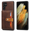 For Samsung Galaxy S25 Ultra 5G Calfskin Card Slot TPU Hybrid PU Phone Case(Brown)