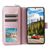For Samsung Galaxy S24 5G Nine-card Slots Zipper Wallet Bag Leather Phone Case(Rose Gold)