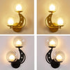 Bedroom Bedside Wall Lamp Indoor Background Wall Lamp Without Light Bulb(6080 Golden Right)