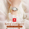 OLEVS 9931 Women Butterfly Buckle Luminous Waterproof Quartz Watch(White + Gold)
