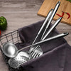 304 Stainless Steel Kitchen Equipment Thickened Hollow Handle Cooking Tool, Style: Soup Spoon