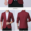 Men Casual Suit Self-cultivation Business Blazer, Size: 5XL( Wine Red)