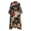 Scissor Beard Print Barber Post Barber Haircut Cape Wrap(Red)
