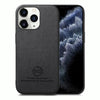 For iPhone 11 Pro Max Twill Fabric Leather Skin Back Phone Case(Black)