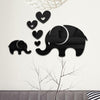 6pcs /Set Acrylic Elephant Mirror Stereo Wall Stickers Home Decoration Soft Mirror(Black)