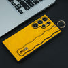 For Samsung Galaxy S23 Ultra 5G Wavy Wristband Bracket TPU Phone Case(Yellow)
