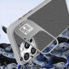 For iPhone 13 Folding Holder Carbon Fiber MagSafe Phone Case(Grey)