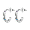 SCE1532 Sterling Silver S925 Platinum-plated Colorful Zirconium Earrings