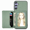 For Samsung Galaxy S25 Ultra 5G Carbon Fiber Magnetic Card Wallet RFID Blocking Phone Case(Green)