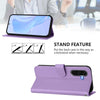 For Samsung Galaxy A56 5G Skin Feel Solid Color Leather Phone Case with Lanyard(Lavender Purple)
