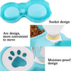 Pet Double Bowl Feeder for Cats & Small Dogs - Blue