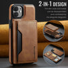 For iPhone 12 / 12 Pro DG.MING MAGKING-K2 Series MagSafe RFID Card Bag Detachable Phone Case(Brown)