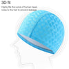 Adult Crescent PU Waterproof Comfortable Earmuff Swimming Cap(Dark Blue)