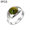 5 PCS Temperature Sensitive Discoloration Adjustable Open Ring(Small Eyes)