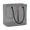 Mesh Toiletry Bag Basket Drainable Bath Bag Foldable Large Open Tote Bag Long Gray