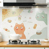 90x30cm Small Kitchen Stove Tile Oil Smoke Stickers  Waterproof And Anti Oil Stain Cartoon Wallpaper, Style: Biscuit Cat