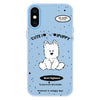 For iPhone XS Max Skin Feeling Jelly TPU Hybrid PC Phone Case(Line Dog Blue)
