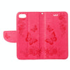 For  iPhone 8 & 7   Pressed Flowers Butterfly Pattern Horizontal Flip Leather Case with Holder & Card Slots & Wallet(Magenta)