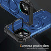 For iPhone 12 Lens Holder MagSafe Phone Case(Blue)