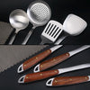 304 Stainless Steel Wooden Handle Kitchenware Home Kitchen Equipment, Style: Fried Spatula