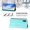 For Samsung Galaxy A02 / M02 RC01 Dual-Folded Magnetic Suction RFID Leather Phone Case(Mint Green)