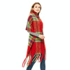 Autumn & Winter Polyester Ladies Warmth Thickened Fringed Fine Grid Scarf, Size:190cm(GWB12-04 Orange)