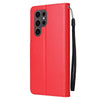 For Samsung Galaxy S25 Ultra 5G 3-Card Slots Multifunctional Leather Phone Case(Red)