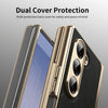 For Samsung Galaxy Z Fold6 Integrated Gold Wire Silver Brocade Plating Phone Case(Black)