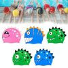 Children Cartoon Dinosaur Comfortable Silicone Swimming Cap(Green1)