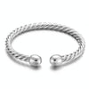Europe and America Style Female Brass-plating Jewelry  Silver Garlic Magnetic Health Open Bracelet, Size: 8mm*17cm(Silver)