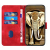 For Xiaomi Redmi K70 YX0060 Elephant Head Embossed Phone Leather Case with Lanyard(Red)