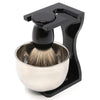 3pcs /Set Men Foam Manual Wooden Handle Beard Brush Set, Color: Badger Hair Black