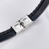 OPK PH1596 Stainless Steel Minimalist Glossy Double Leather Woven Bracelet