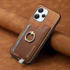 For Redmi K70 / K70 Pro 5G Retro Magsafe Cross Leather Ring Holder Card Bag Phone Case(Brown)