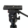 Fotopro MH-6A  Aluminum Alloy Heavy Duty Video Camera Tripod Action Fluid Drag Head with Sliding Plate (Black)