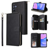 For Samsung Galaxy A16 5G 9-Card Slots Zipper Wallet Bag Leather Phone Case(Black)