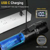 S2301 30W White Laser Wick 1000LM Telescopic Zoom LED Flashlight(Black)