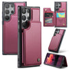 For Samsung Galaxy S25 Ultra 5G CaseMe C22 Card Slots Holder RFID Anti-theft Phone Case(Red)