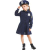 5062 Halloween Children Costume Girls Slim One-Piece Long Sleeve Police Skirt Uniform, Size: S(Navy Blue)