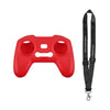 For DJI FPV Combo Remote Control PULUZ Silicone Protective Case with Neck Strap(Red)