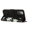 For Samsung Galaxy S20 FE Floral Pattern Leather Phone Case with Lanyard(Black)