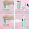 Portable Mini Moisturizing Sprayer Rechargeable Beauty Disinfectant Humidifier Automatic Alcohol Sprayer(Green+Gold)