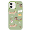 For iPhone 12 Skin Feeling Jelly TPU Hybrid PC Phone Case(Long Dog Green)